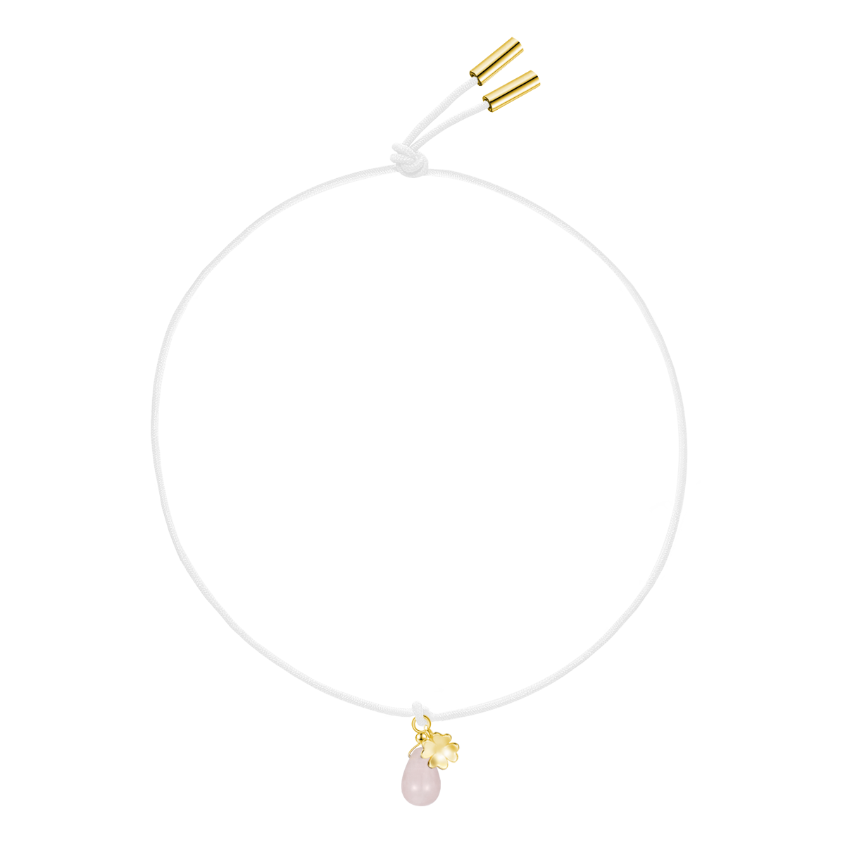 Rosenquarz & Kleeblatt Armbändchen