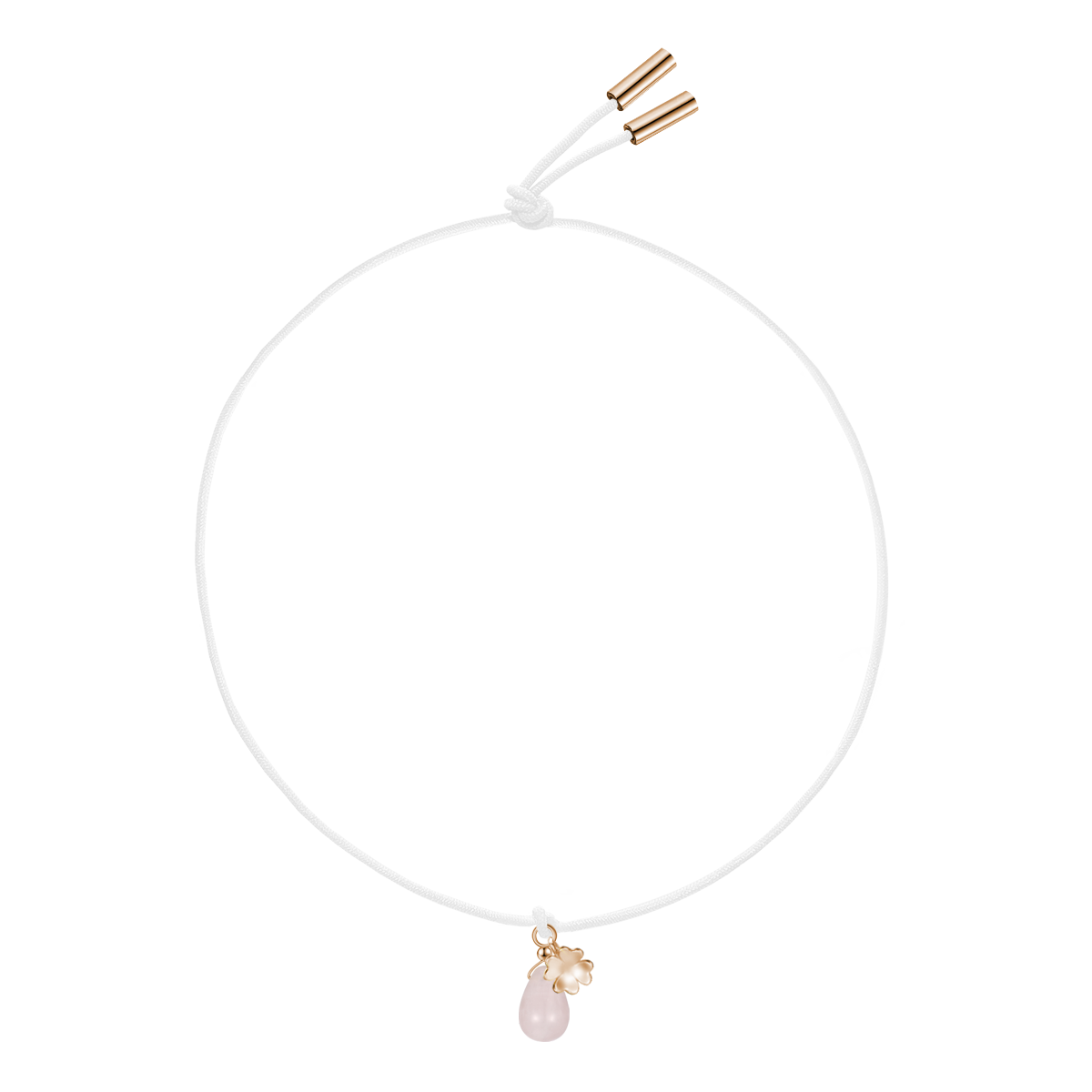 Rosenquarz & Kleeblatt Armbändchen